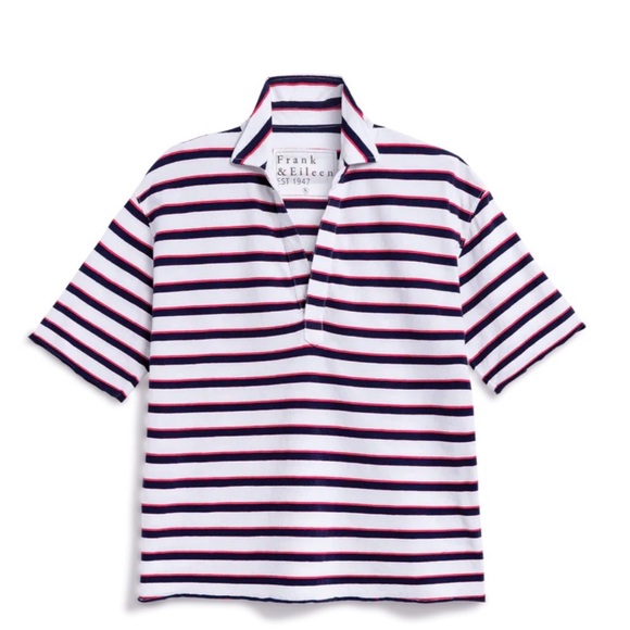 FRANK & EILEEN Patty Popover Red/Navy/White Stripe Sz M - Picture 2 of 7